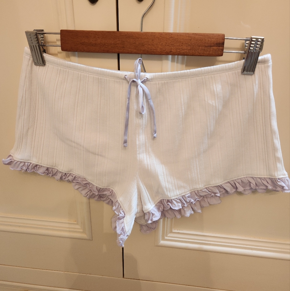 Victoria's Secret Sz S White Purple Sleep Pajama  Shorts